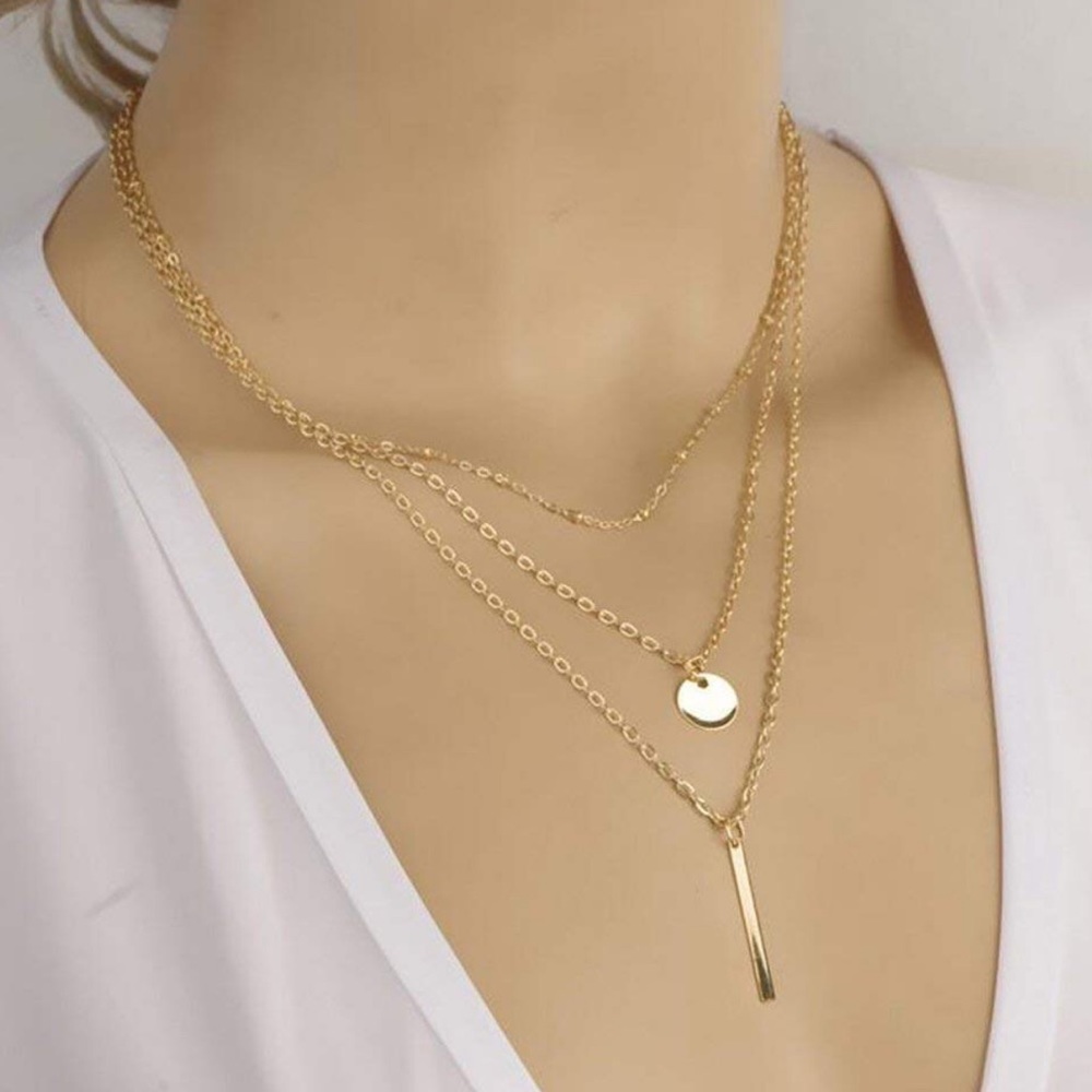 Beautiful Necklace 3 Tier Pendant Women Jewelry✨